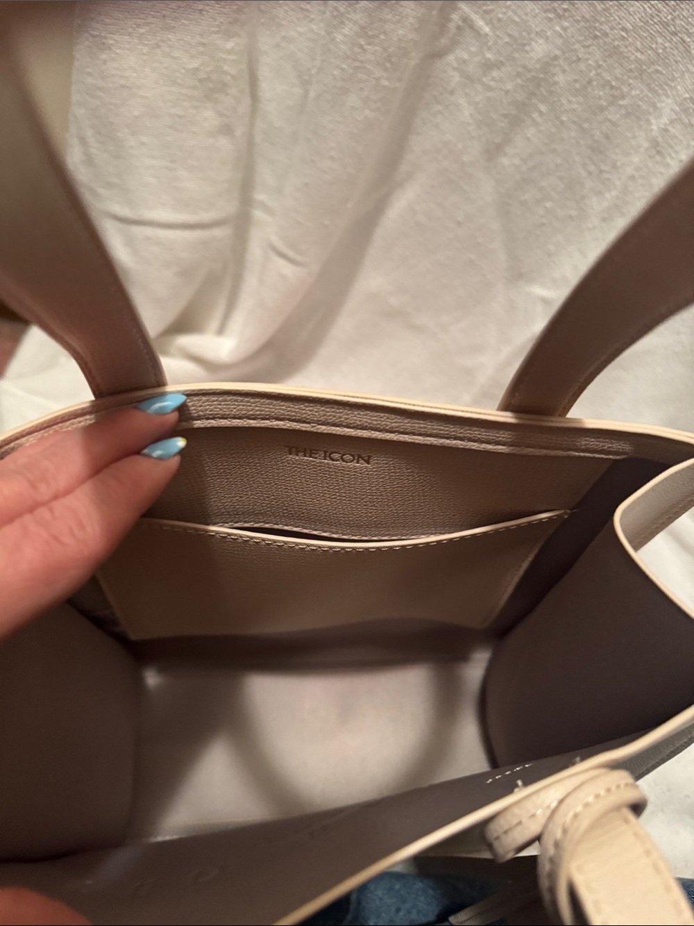 Ted Baker Beige Leather Tote with Floral Charm - Picture 3 of 3